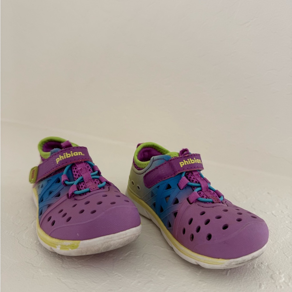 Stride Rite Phibian Purple, Green and Blue Water Shoes Sporty and Breathable